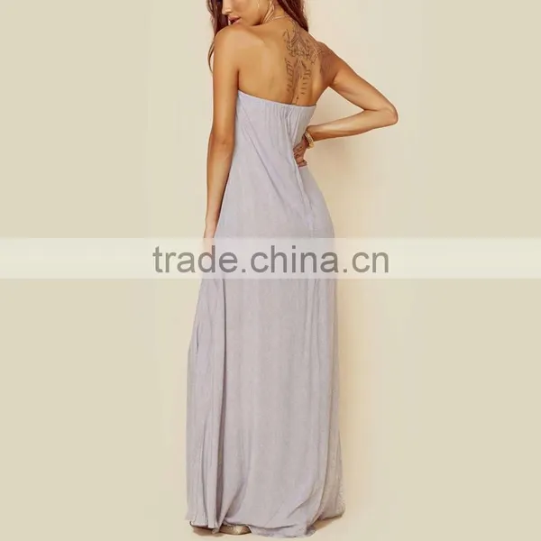 OEM Strapless Maxi Shift Dress With Keyhole One Fits All Plus Size Dresses photo-6