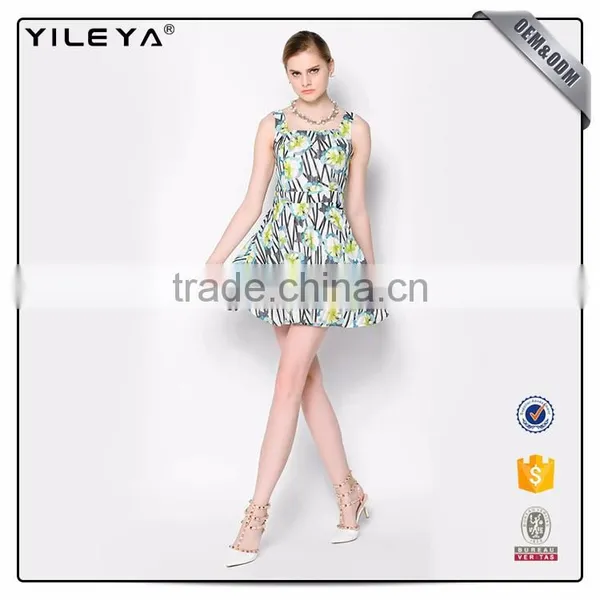 Cute Pattern Floral-Printing Advanced Apparel Dresses photo-4