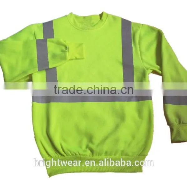 80% Polyester 20% Cotton Fleece hi Vis Safety Sweatshirt With Heat-applied Reflective Tape Meet CSA Z96 Requirement photo-5