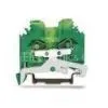 2 Conductor Ground Terminal Block, Spring Terminal Block SP204 (Green - Yellow)