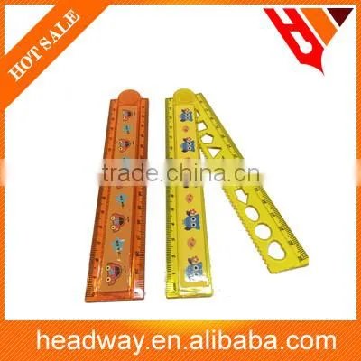 15cm Customer Unique Plastic Folding Ruler Triangle Protractor Set photo-3