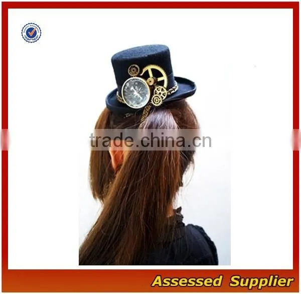 XJ01151 Custom Wool Felt Hat Fashion Steampunk Wool Felt Top Hat photo-2