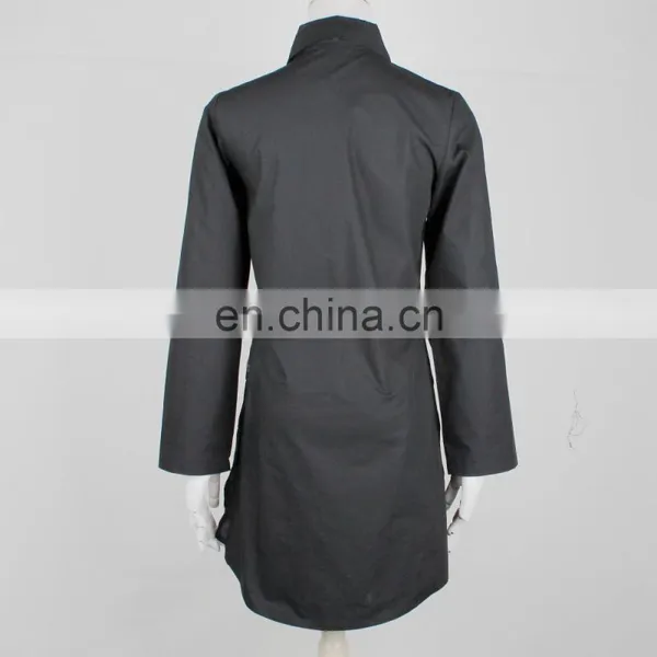 Spread Collar Fashion Style Women Long Shirts With Sequins Tie Non Iron photo-2