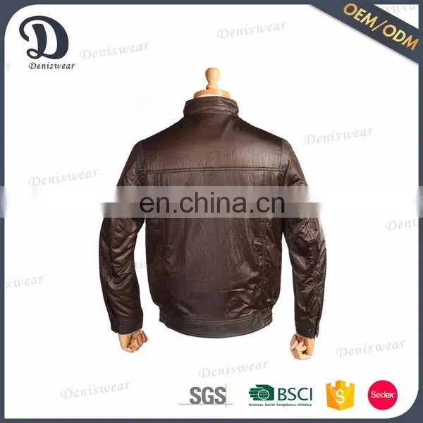 Professional Brown Leather Jacket Mens Jacket With 2 Flip Pockets photo-4
