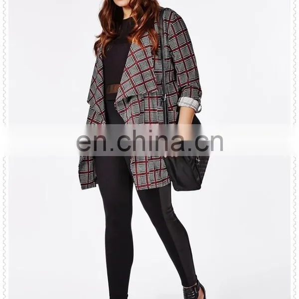 High Quality Plus Size Women Checked Waterful Travel Jacket in New Model photo-2