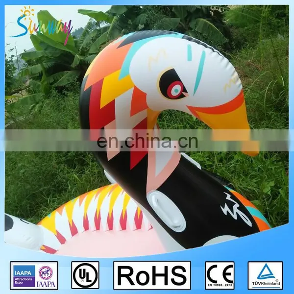 EN71 6P PVC Colorful Swan Pool Floats Inflatable Swan Rider Colored Swan photo-2