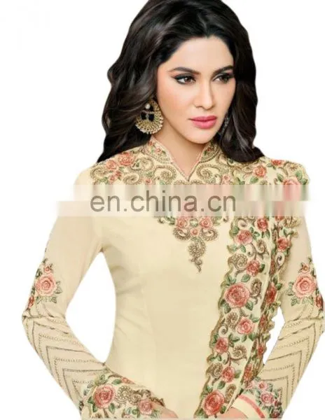 2017 Casual Party Wear Stylish Semi-Stitched Salwar Kameez / Heavy Embroidery Work Georgette Suits (salwar Kameez Suits) photo-2