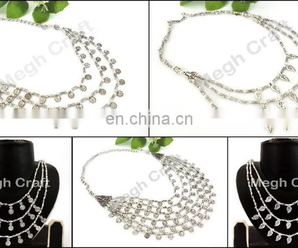 Banjara Style Oxidized Jewellery- Navratri Wear Costume Jewellery- Ethnic Tribal Silver Plated Necklace
