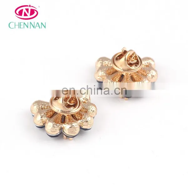 Animal Shape Rhinestone Pins Crystal Decorative Buttons Butterfly Sapphire Sewing Button Copper photo-3