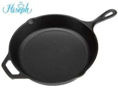 Hiseph Cast Iron Pan Skillet 3 Set With Handle HS-4 12 photo-2