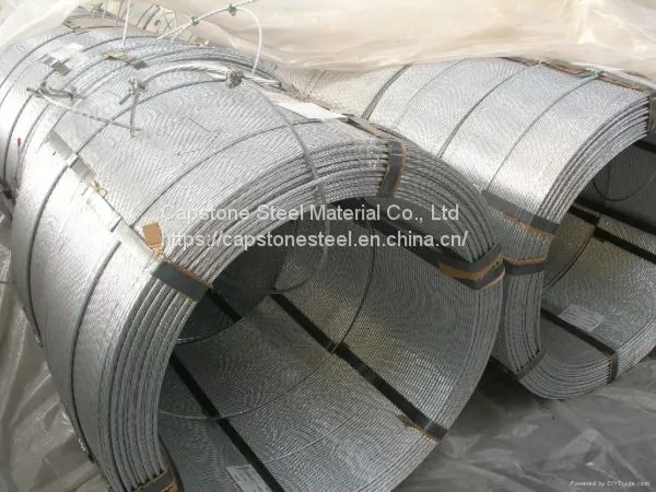 ASTM A416 LRGalvanized Pc Post Tension 7 Wire Low Relaxation Galvanized Pc Strand photo-4