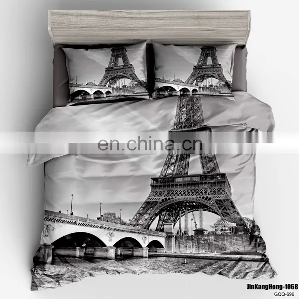 Luxury 3D Printed King Colored Microfiber Fitted Hotel Comfort Bedding Sets Duvet Cover Set photo-5