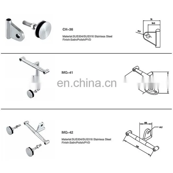 Wholesale Durable Glass Canopy Hardware Awning With Stainless Steel SUS304 316 Satin Polish PVD Finish photo-4