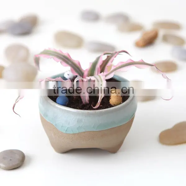 White Blue Orange Red Glazed Ceramic Flower Pots Planters photo-2