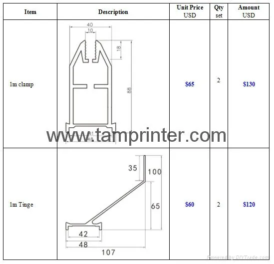 Squeegee Clamp Kit AL Extruded Profile Fabricated photo-3