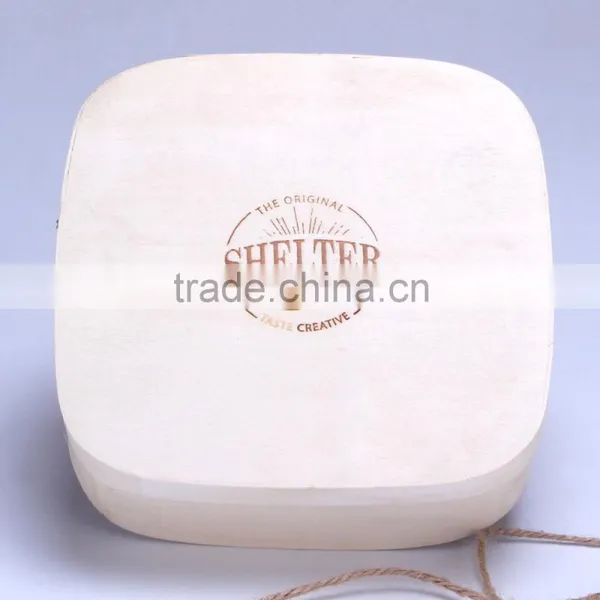 Wooden Packing Industrial Use and Handmade Feature Chocolate Cheese Wooden Poplar Bark Packing photo-4
