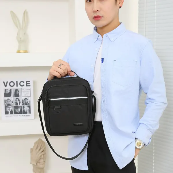 New Multifunctional Men's Vertical Bag, Korean-Style Simple Sports Outdoor Crossbody Bag, Trendy Large-Capacity Shoulder Bag for Men