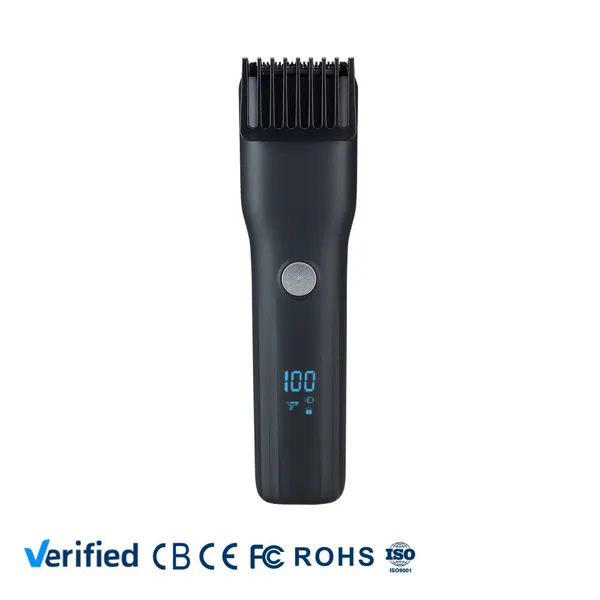 USB Fast Charging IPX7 Waterproof Men Beard Trimmer,Stainless Steel Blade 600mAh Li‑ion LCD Cordless Hair Clipper for Hotel Home Travel Salon