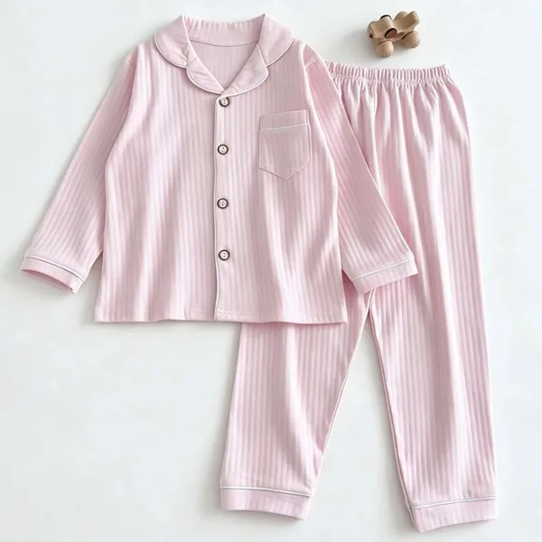 Kids Button‑Down Cotton Pajama Set photo-4