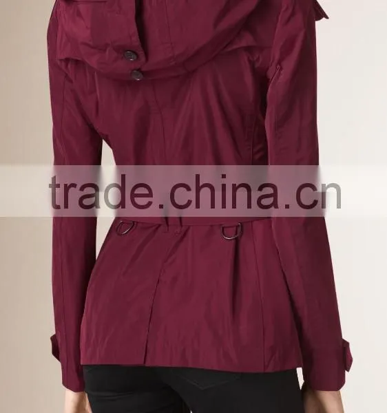 Women Winter Hooded Short Trench Coat photo-4