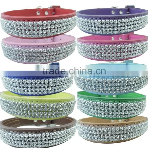 Manufacturer Supply Diamond Type Leather Pet Collar Fashion Decoration Dog Collar photo-2