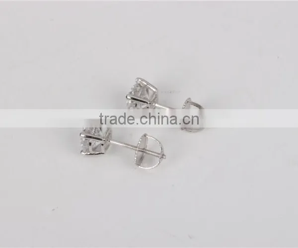 14KT Solid Gold Princess Cut AAAAA CZ Earrings Jewelry Manufacturers photo-5