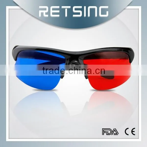 Beautiful Designer Plastic Vision Red Blue 3d Plastic Glasses for Cinema and Tv-KX30 photo-5