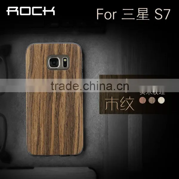 Original ROCK Shockproof Wooden Rubber Protective Case for Samsung S7 Wood TPU Back Case With 3 Deisgns MT-5524 photo-2