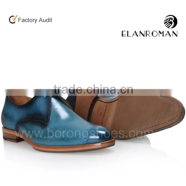 Classic Good Quality Genuine Cow Leather Derby Dyed Men Dress Shoes photo-5