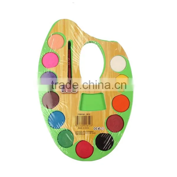 Wholesale Best Quality Cheap 12Colors Dry Water Color Paint Set With Brush photo-3