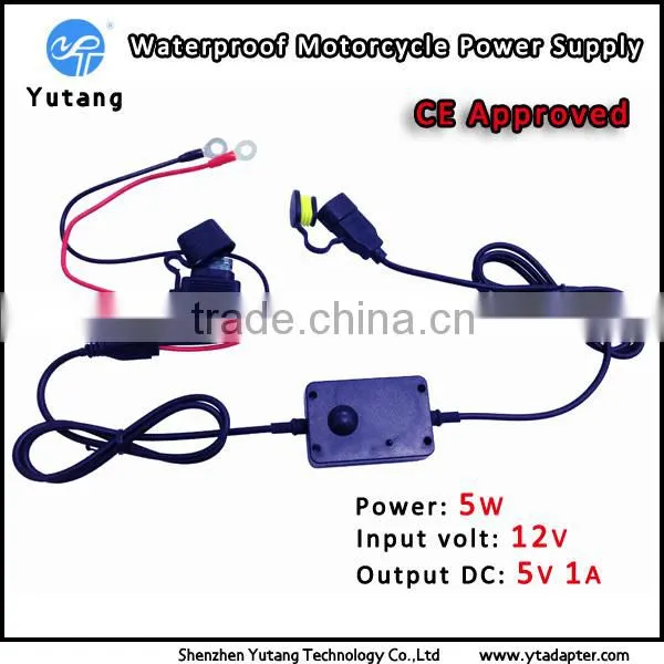 5V 1A/2A USB Charger Motorcycle Charging for All Mobile Phones