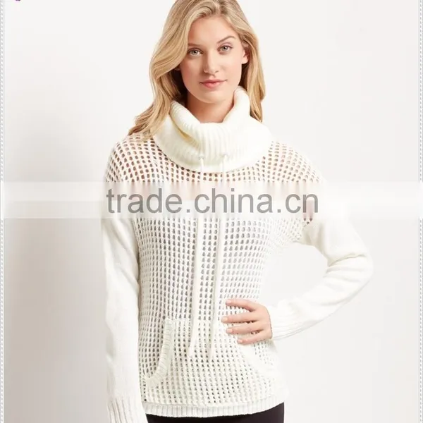 Lady Clothing Sweater Women Sweater Cashmere Funnel Neck Sweater photo-2