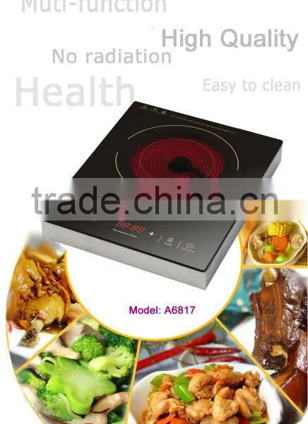 Stainless Steel Body Single Burner Portable Stove Cooker Hob Ceramic Glass photo-5