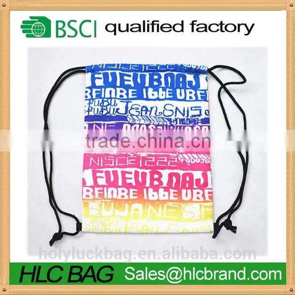 Fashion Heat Transfer Print Rainbow Drawstring Bag Reusable Rucksack photo-6