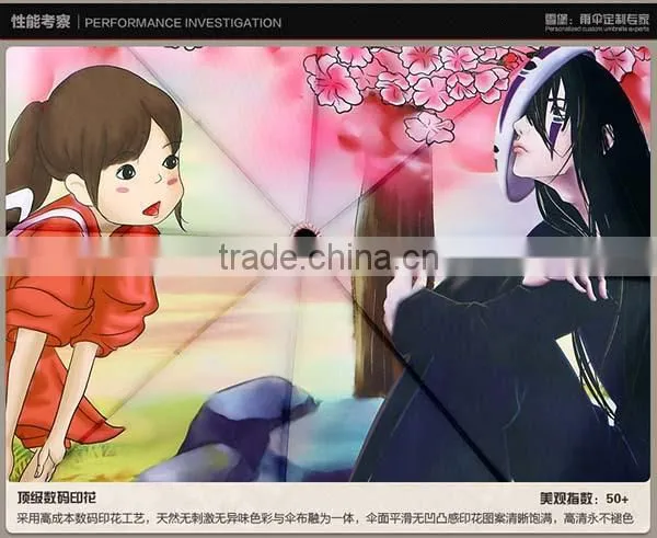 Sex Girl Cartoon Printed Fold Umbrella Light Weight Travel Mini Parasol Umbrella photo-5