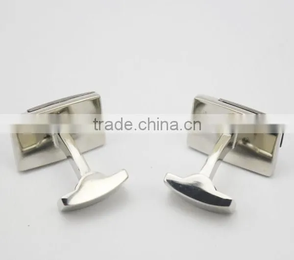 Stylish Mens Shirt Matte Silver Cufflinks Matt Blank Cufflink photo-6