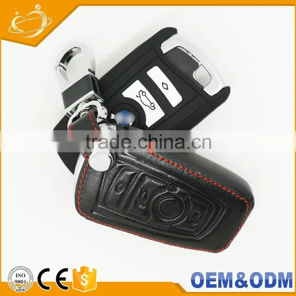 Modified Flip Key Shell 3 Buttons HU58 Folding Leather Car Keys Bag for BMW photo-6