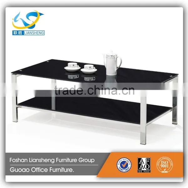 Modern Design Stainless Steel Tempered Glass Top Tea Table GDJ002 photo-2