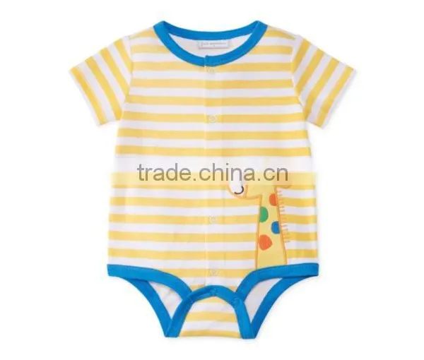 Hot Sale Baby Boys Summer Romper Simple Cute Printing And Emb Romper photo-5
