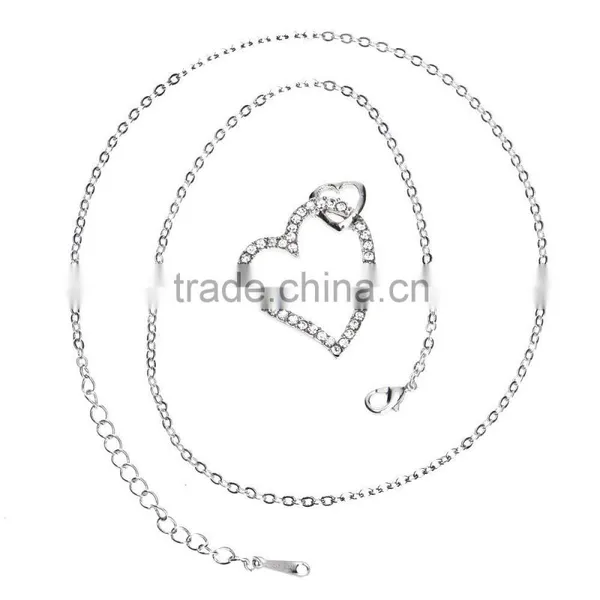 Austrian Crystal Heart Pendant 18k Women Necklace Quality Choice photo-6