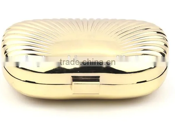 Women's Fashion Bag Unique Design Gold Metal Clutch photo-4