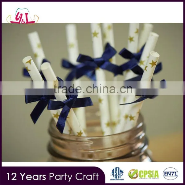 White & Gold Twinkle Little Star Paper Party Drinking Straw Quality Choice photo-2