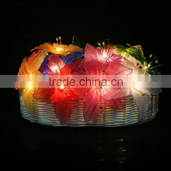 Handmade Home Decoration Lighting Lily Flower Design String Lights For Holiday, Party, Wedding, Christmas,LED Available
