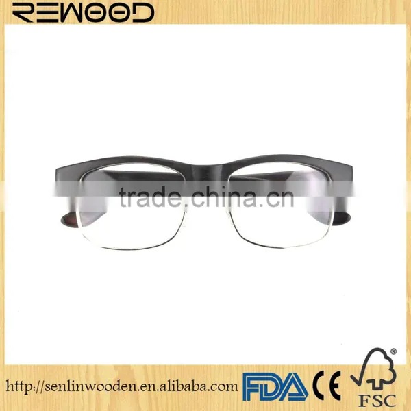 Wood Sunglasses Made From Ebony Frame With Clear Lens RX Frame photo-2