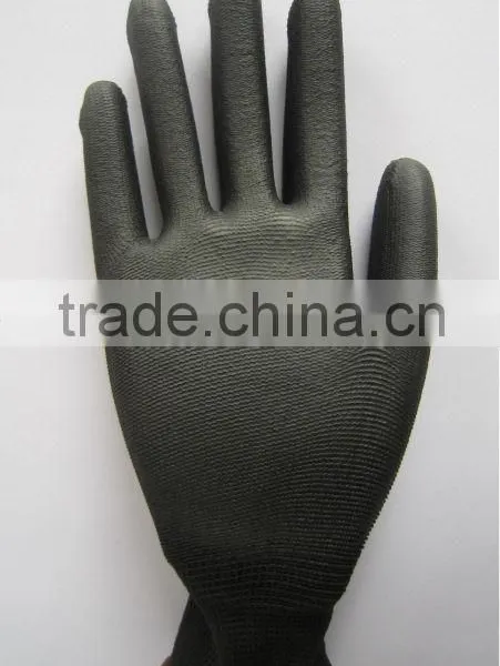 13G POLYESTER PU GLOVE PU COATED GLOVE SMOOTH FINISH WORK GLOVES WORKING GLOVES LABOR GLOVES
