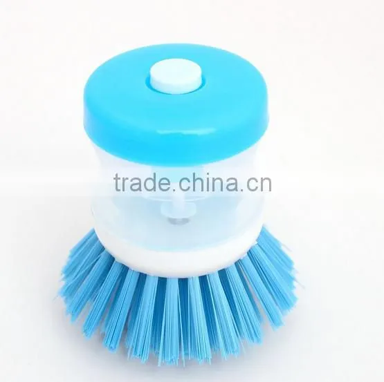 Kitchen Wash Tool Pot Dish Brush With Washing Up Liquid Soap Dispenser / Plastic Brush Pot Wash Dish Brush photo-4