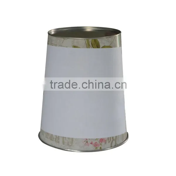 Flower Shaped Rubbish Storage Tin Metal Tin Cans/garbage Tin Box Metal Can photo-2