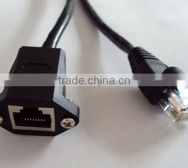 Panel Mount RJ45 Extension Cable Bulkhead Rj45 Cable for Industrial Computer Ethernet Interface