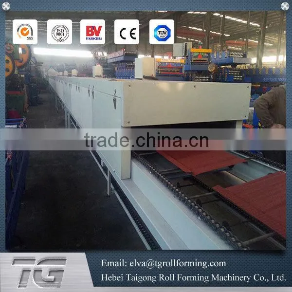 High Frequency Automatic Stone Coated Metal Roof Tile Making Machine photo-5