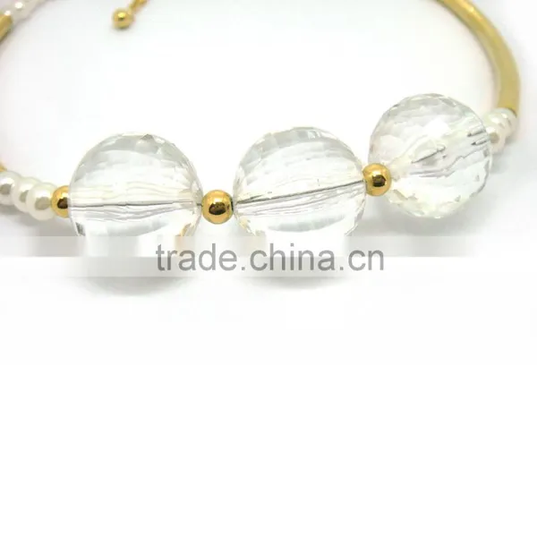 High Quality Stainless Steel Transparent Big Crystal Statement Necklace for Dress photo-3